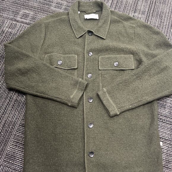 SELECTED HOMME Men's Maglieria Cardigan Button Front Green Wool Blend Sweater XL - Picture 4 of 11